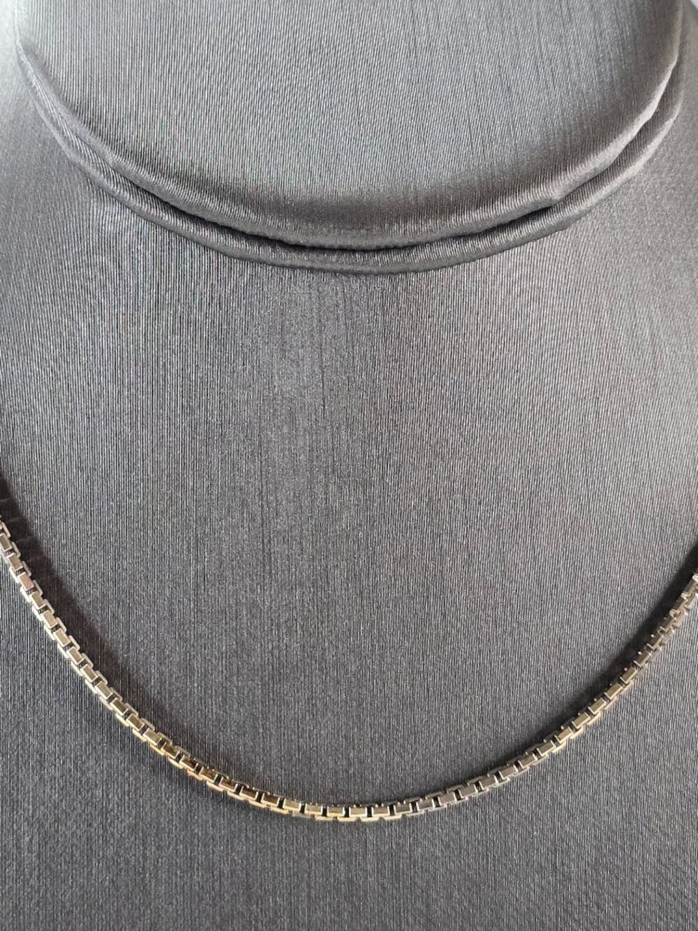 Womens Vintage Estate Sterling Silver Italian Chain Box Link Necklace 8.0g E3256
